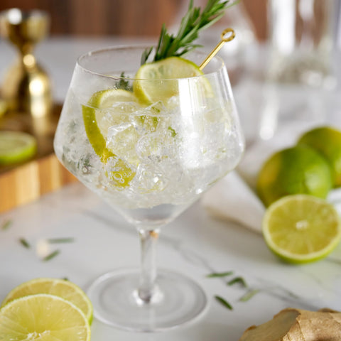 Viski Raye set on bar counter showcasing premium crystal sparkle.