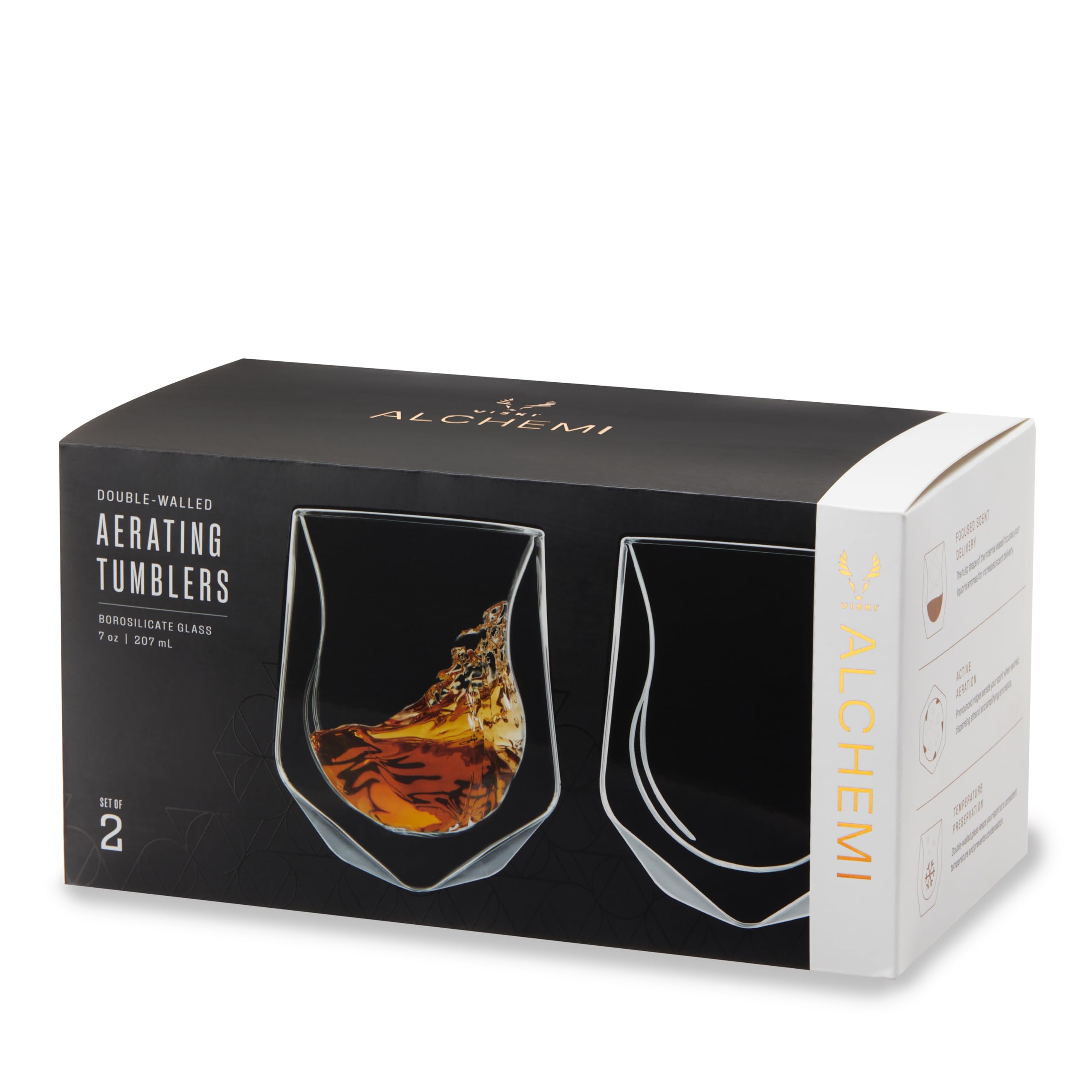 Viski 6 oz capacity ideal for neat pours and tastings.