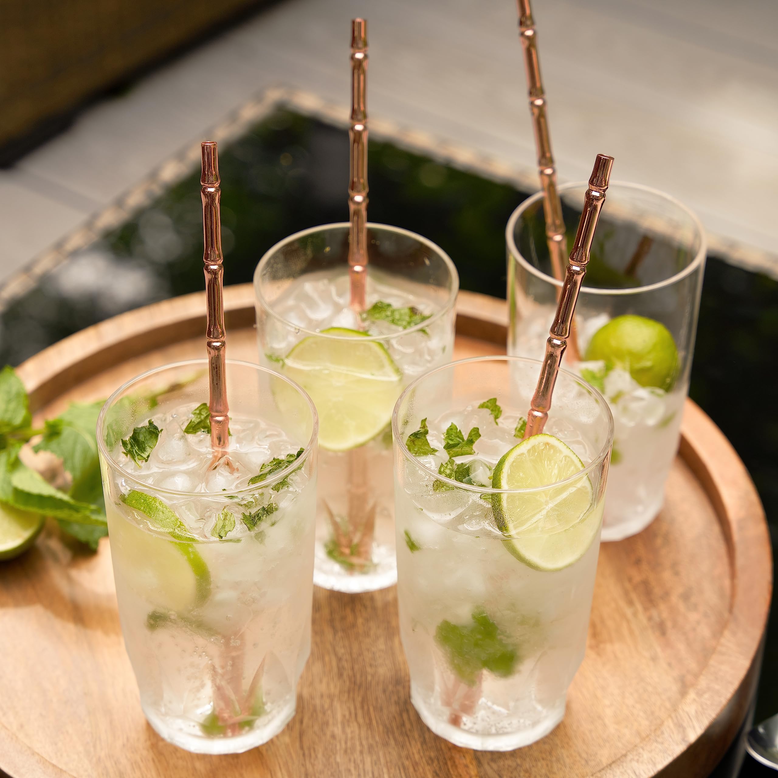 Viski stainless straw in action elevates cocktails with a polished look.