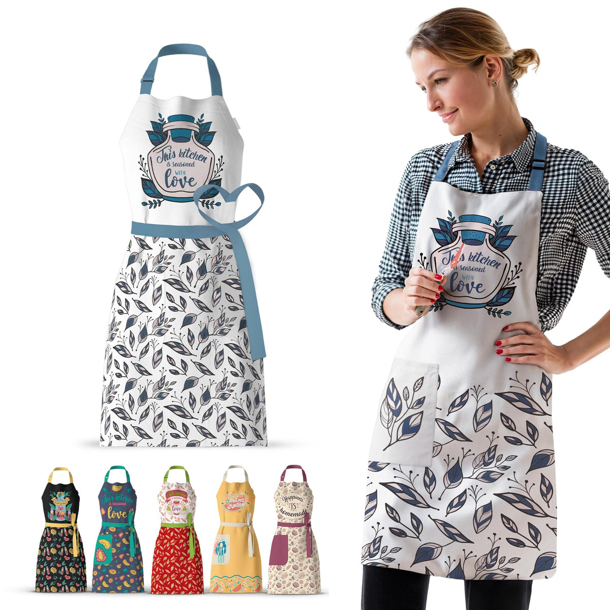 VITA ELEGANTE waterproof apron overview with stylish coverage for home cooks.