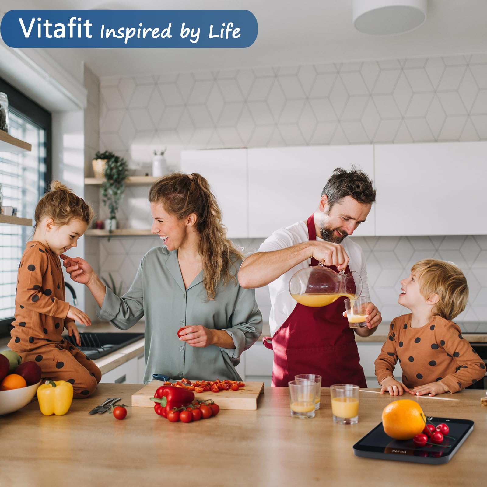 Vitafit scale modern, elegant design complements any kitchen while delivering precise results