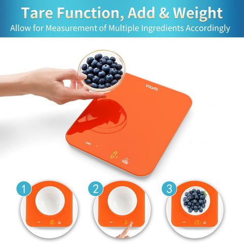 Vitafit tare function simplifies measuring multiple ingredients
