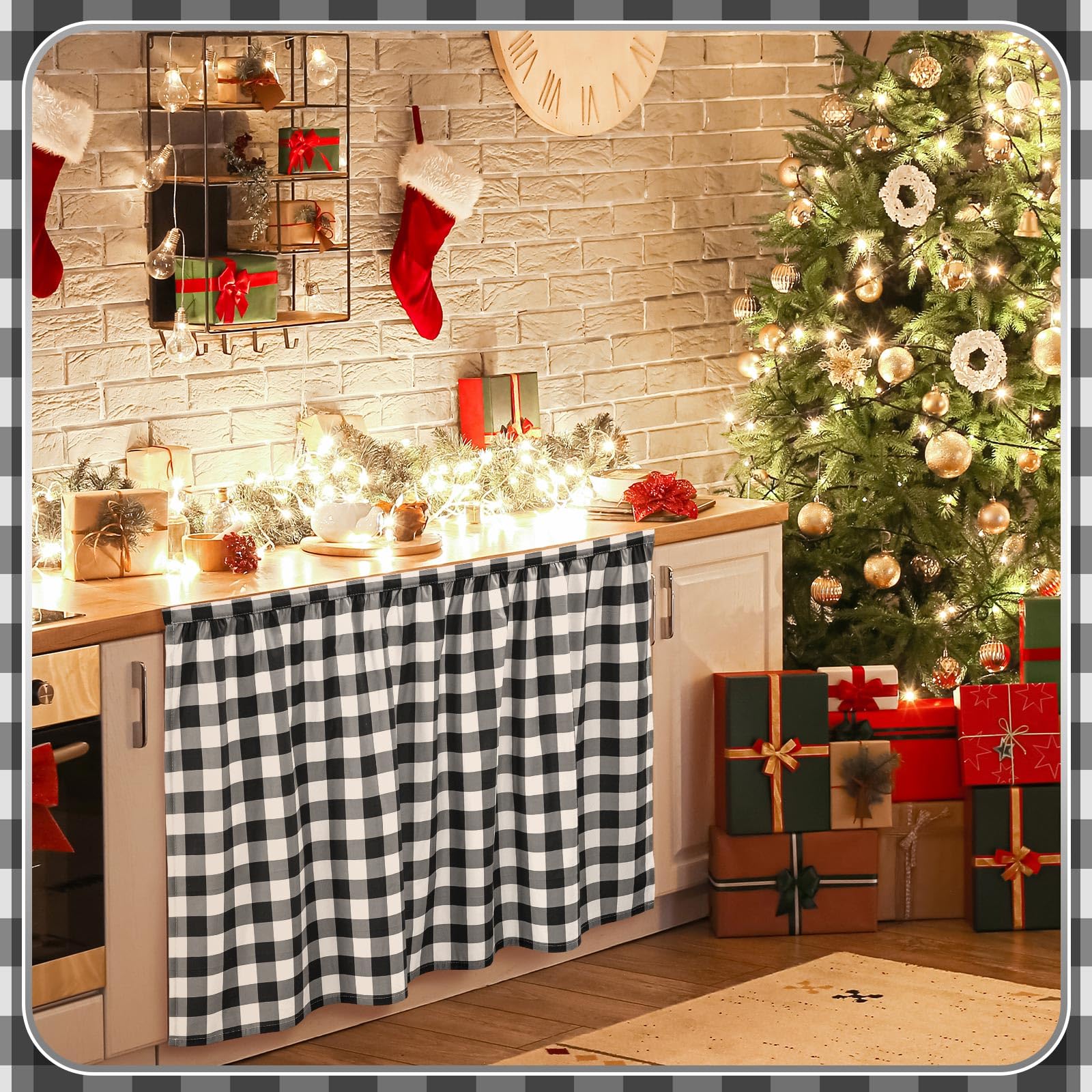 VitalCozy cabinet curtains installed under sink area for tidy, accessible concealment