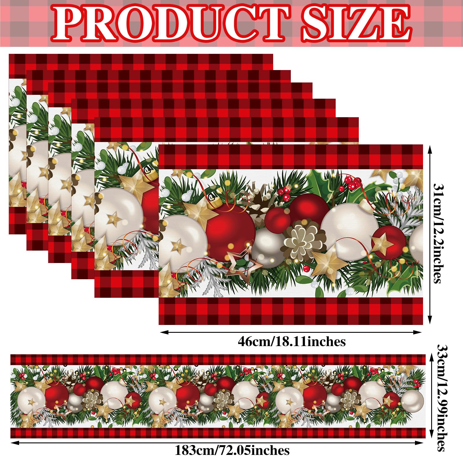 VitalCozy placemats in red-black plaid protect surfaces and simplify cleanup.