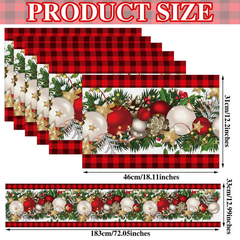 VitalCozy placemats in red-black plaid protect surfaces and simplify cleanup.