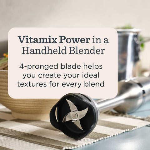 Vitamix 5-Speed Immersion Blender blends directly in pots and wide containers.
