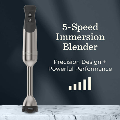 Vitamix 5-Speed Immersion Blender stainless blade produces smooth, even textures.