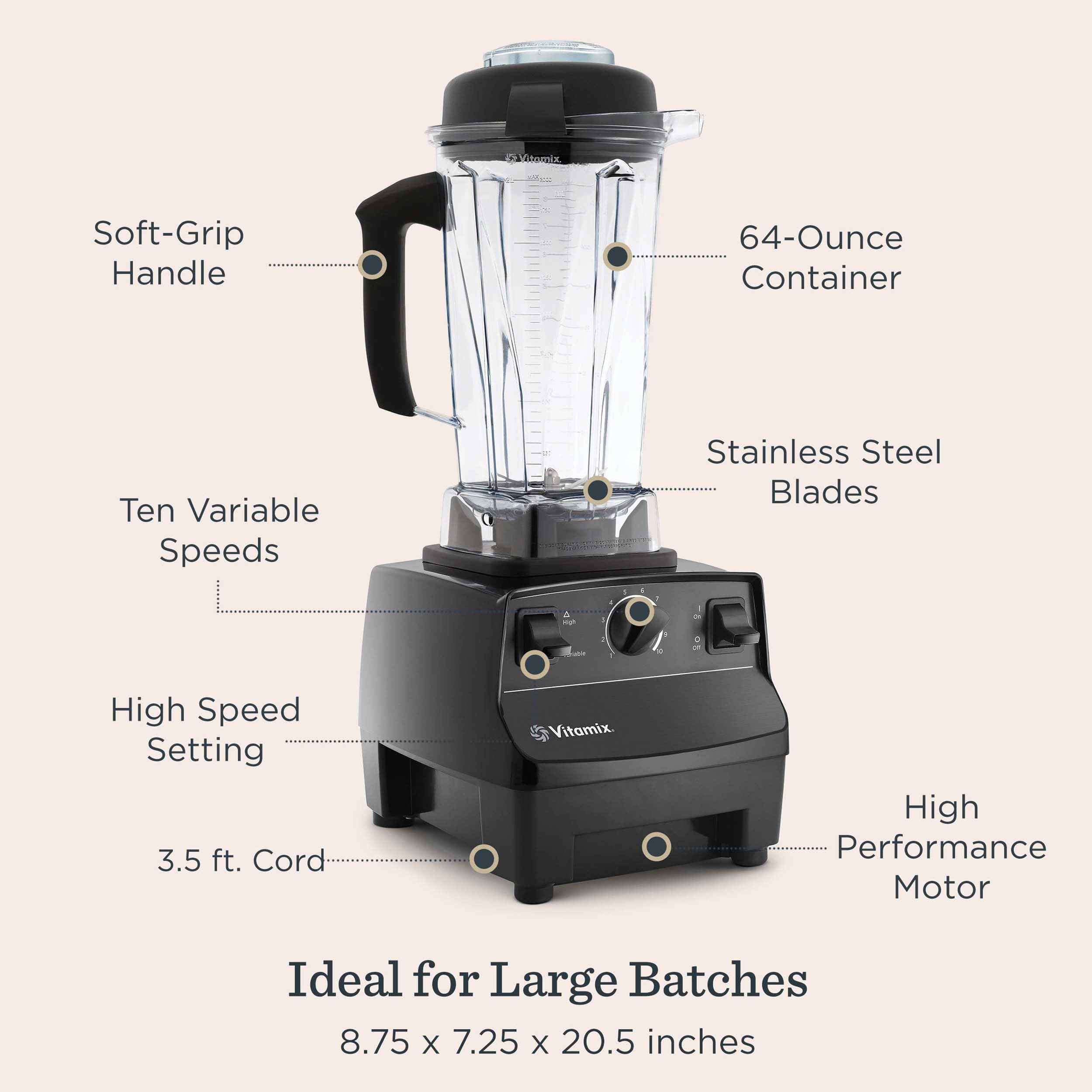 Vitamix 5200 laser-cut stainless-steel blades deliver consistent results.