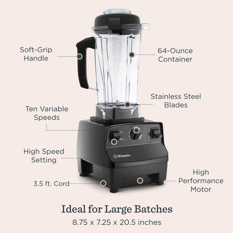 Vitamix 5200 laser-cut stainless-steel blades deliver consistent results.