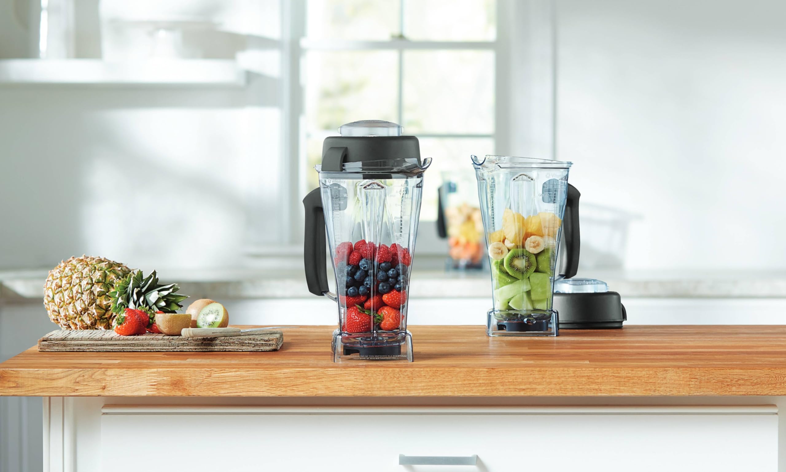 Vitamix 64-ounce container self-cleans quickly with warm water.