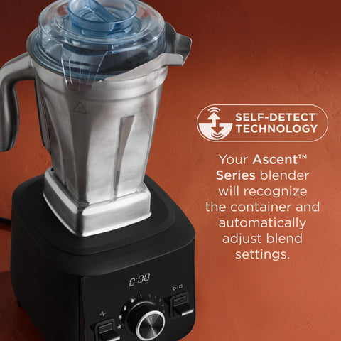 Vitamix container is dishwasher-safe for quick cleanup.