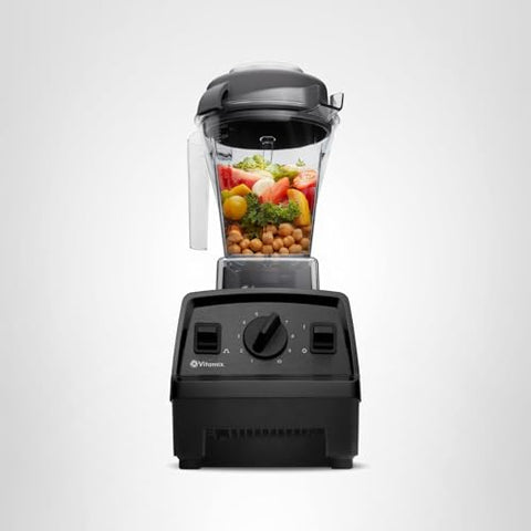 In-use view of Vitamix Explorian E310 blending a mixture in progress.