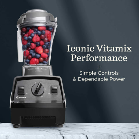 Lid securely attached for mess-free blending with Vitamix Explorian E310.