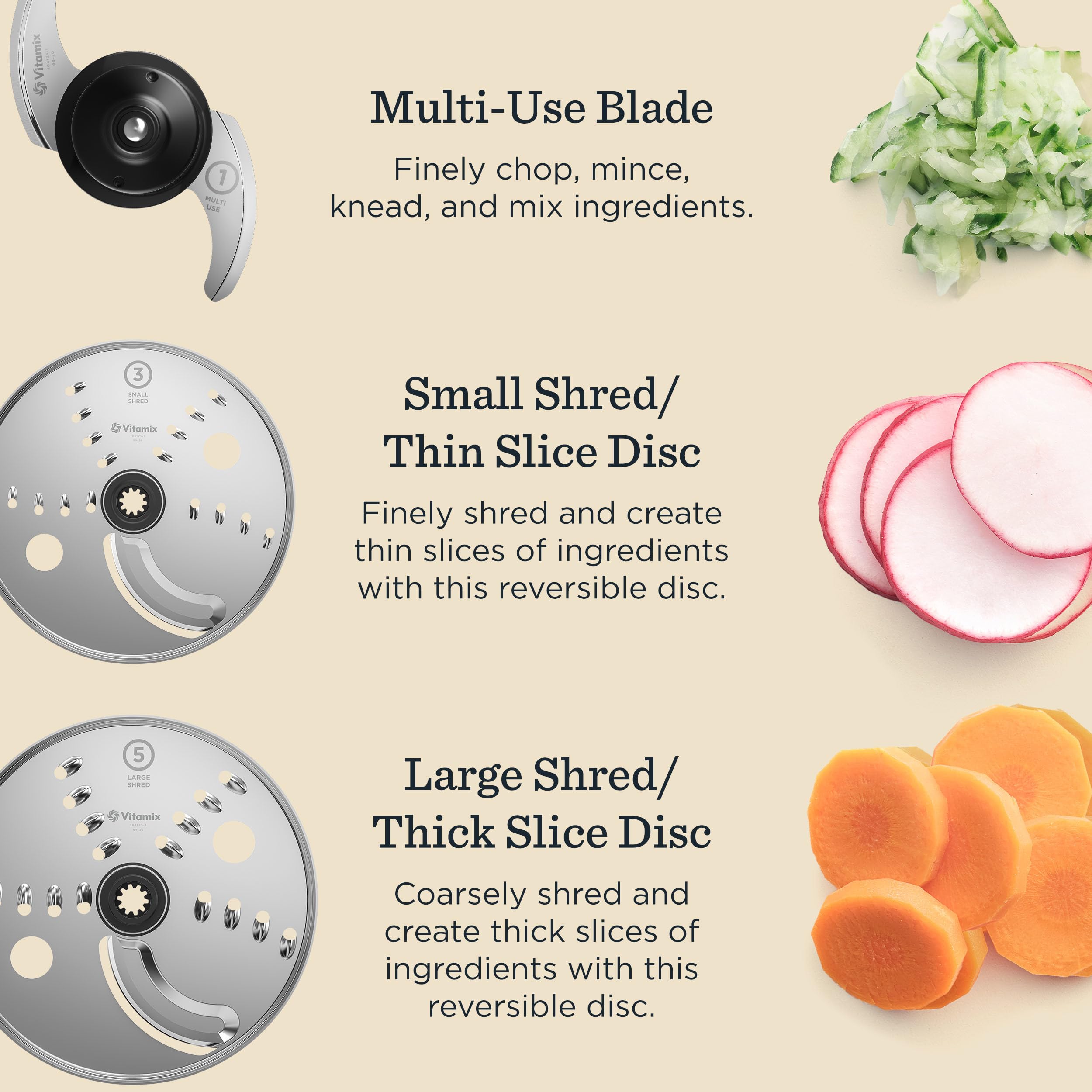 Fine shred disc for thin slices with Vitamix attachment