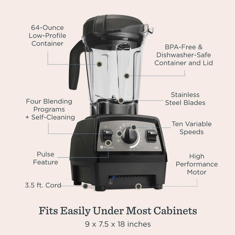 Vitamix Propel 750 four-program interface for smoothie, soup, frozen dessert, dip