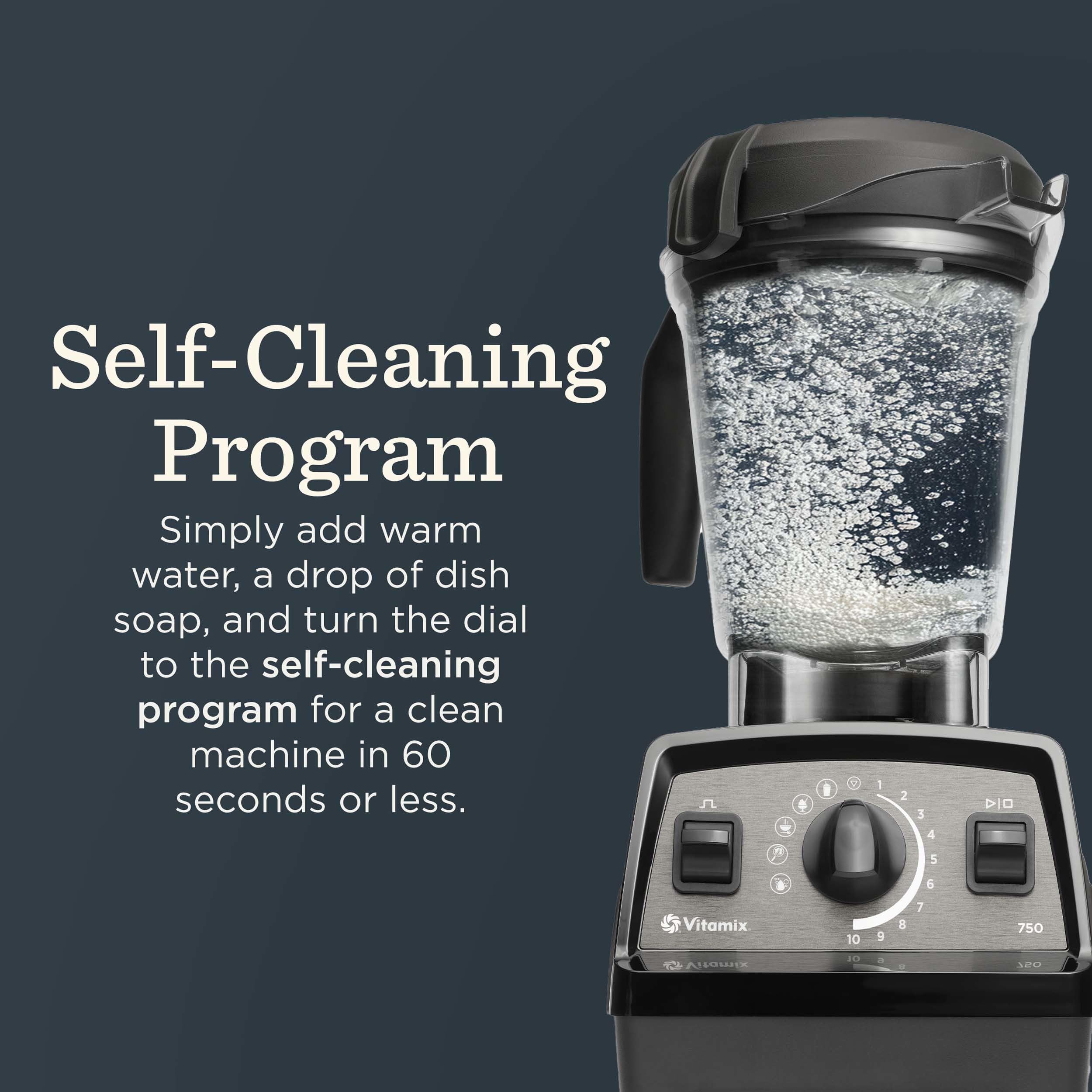 Vitamix Propel 750 self-cleaning program simplifies cleanup in minutes.