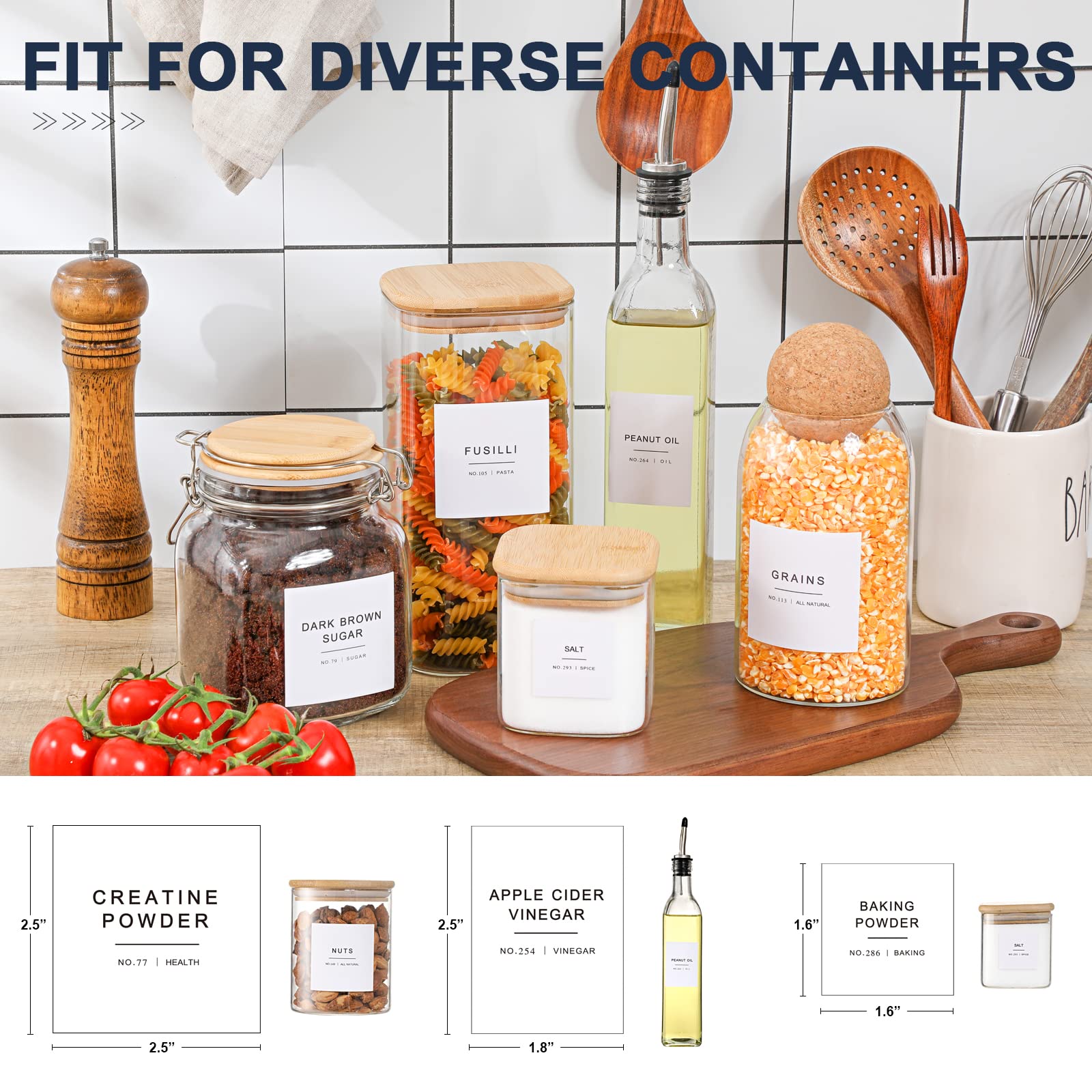 VITEVER 308 rectangular 1.8x2.5-inch labels fit oil bottles for quick grabs