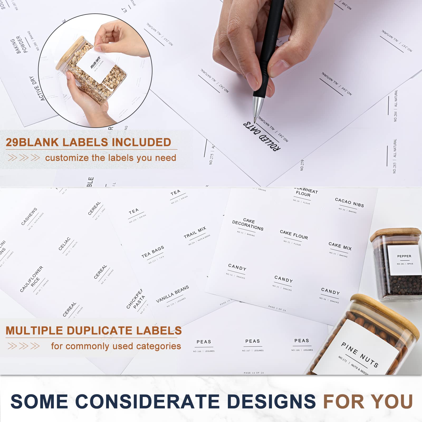 VITEVER 308 preprinted names labels offer quick identification with minimalist style