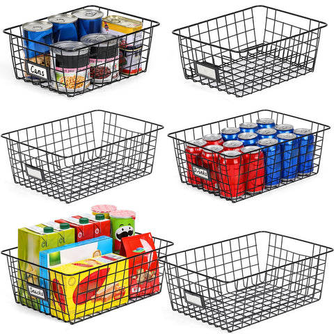 VITEVER six-pack wire baskets for pantry organization and storage.
