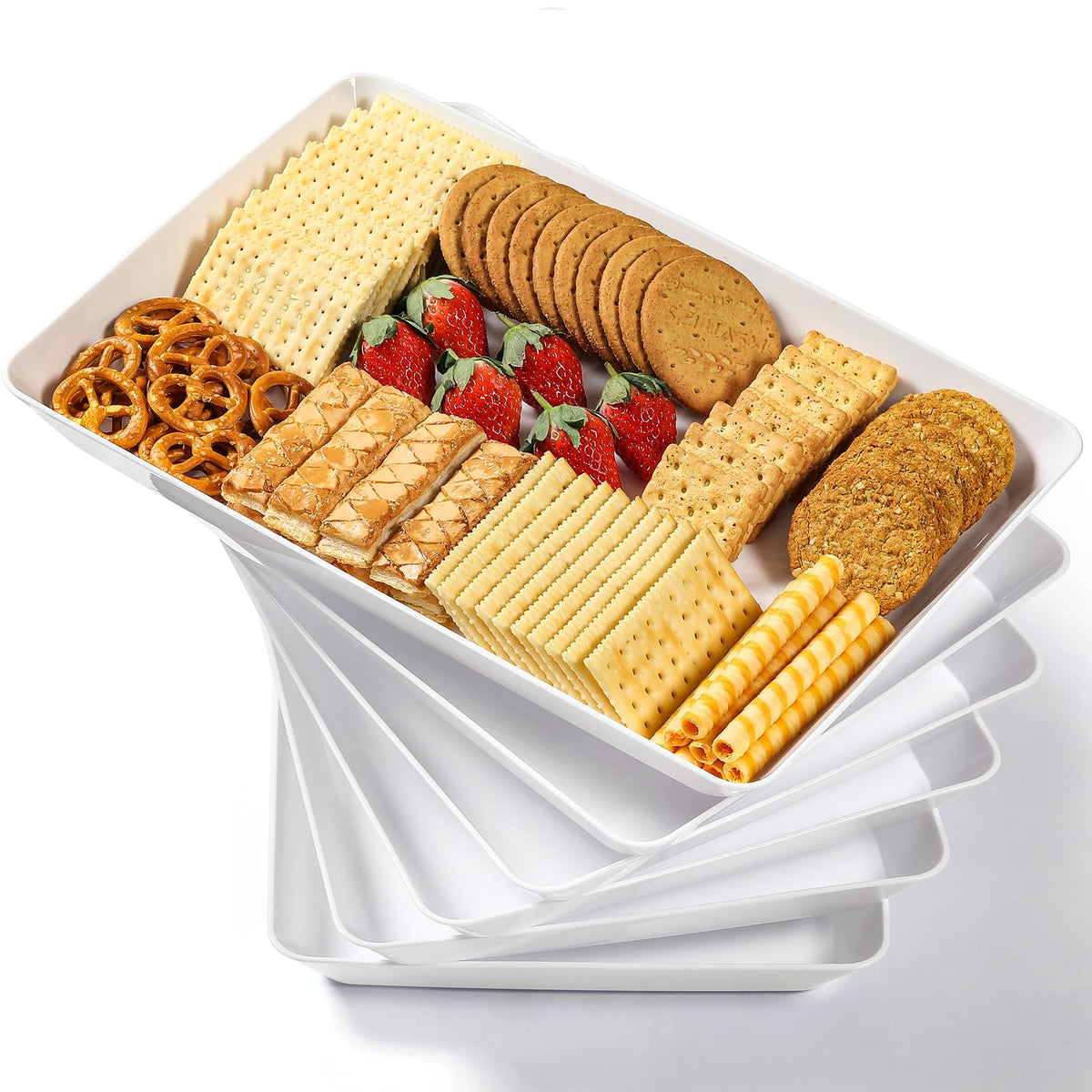 VITEVER 6-pack trays shown in top view for organized party servings.