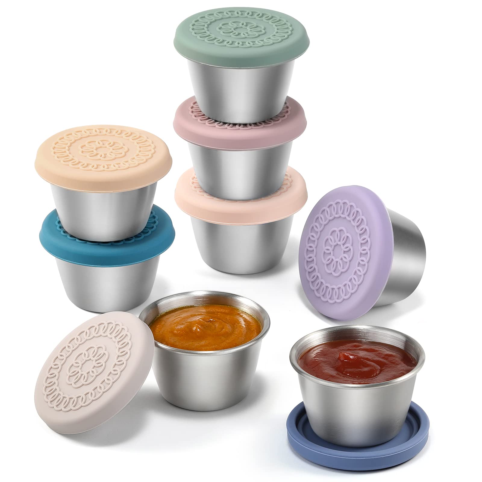 VITEVER 8-pack salad dressing containers shown for on the go use and portability