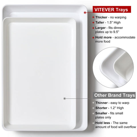 VITEVER minimalist white trays perfect for fruits, cookies, and appetizers.