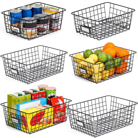 VITEVER baskets with easy-grip handles and labeling option.