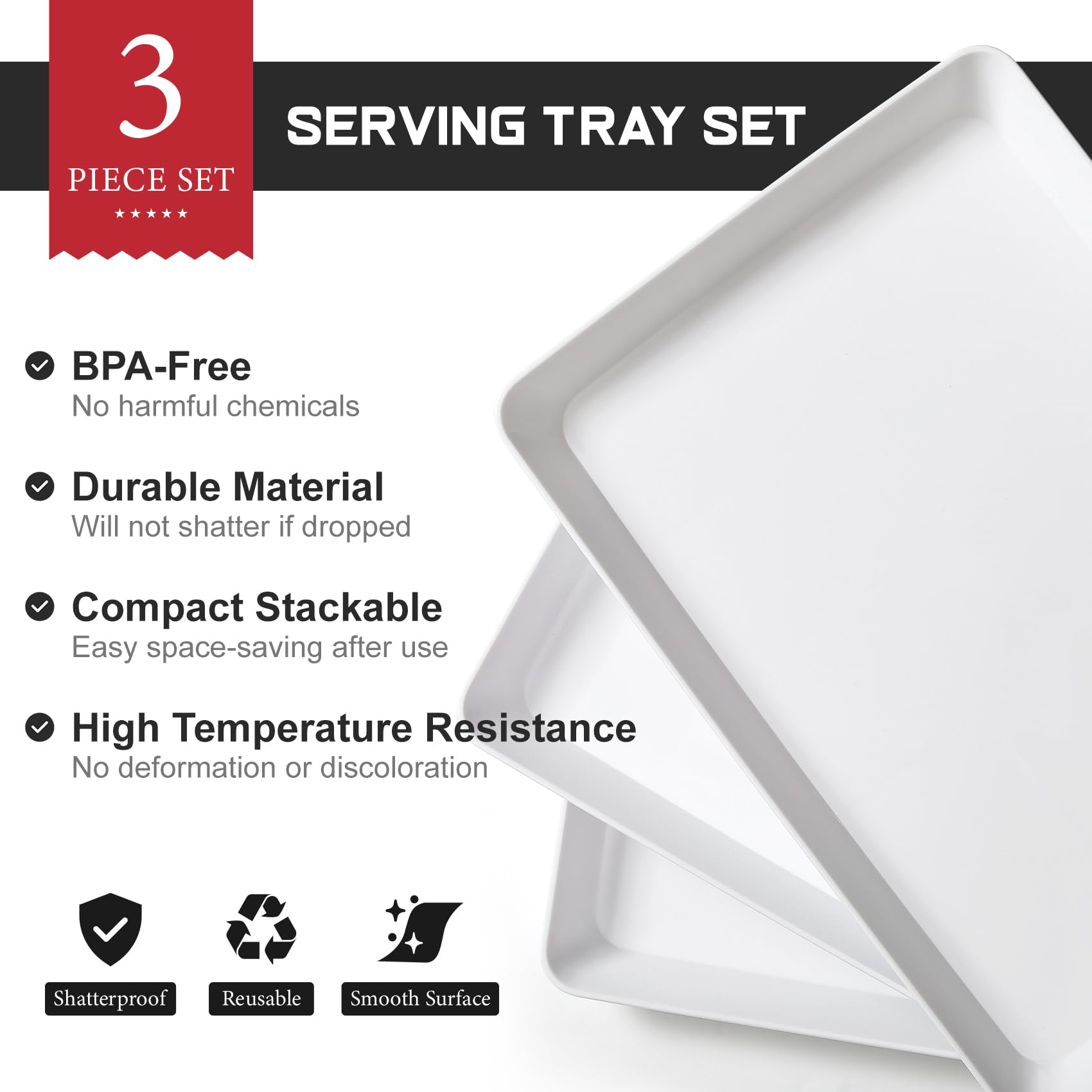 VITEVER BPA-free trays keep your gatherings stylish and safe for guests.