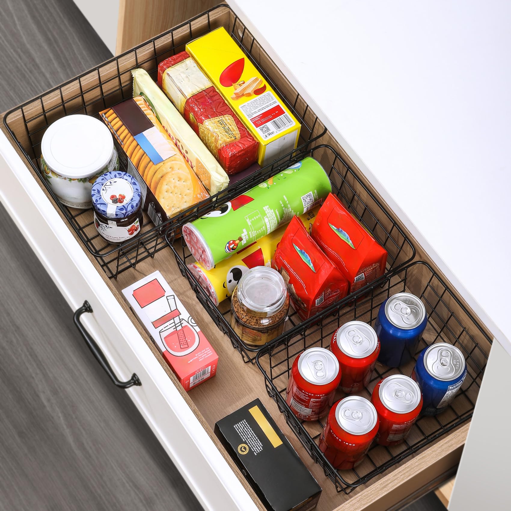 VITEVER kitchen storage baskets for cabinets and countertops.