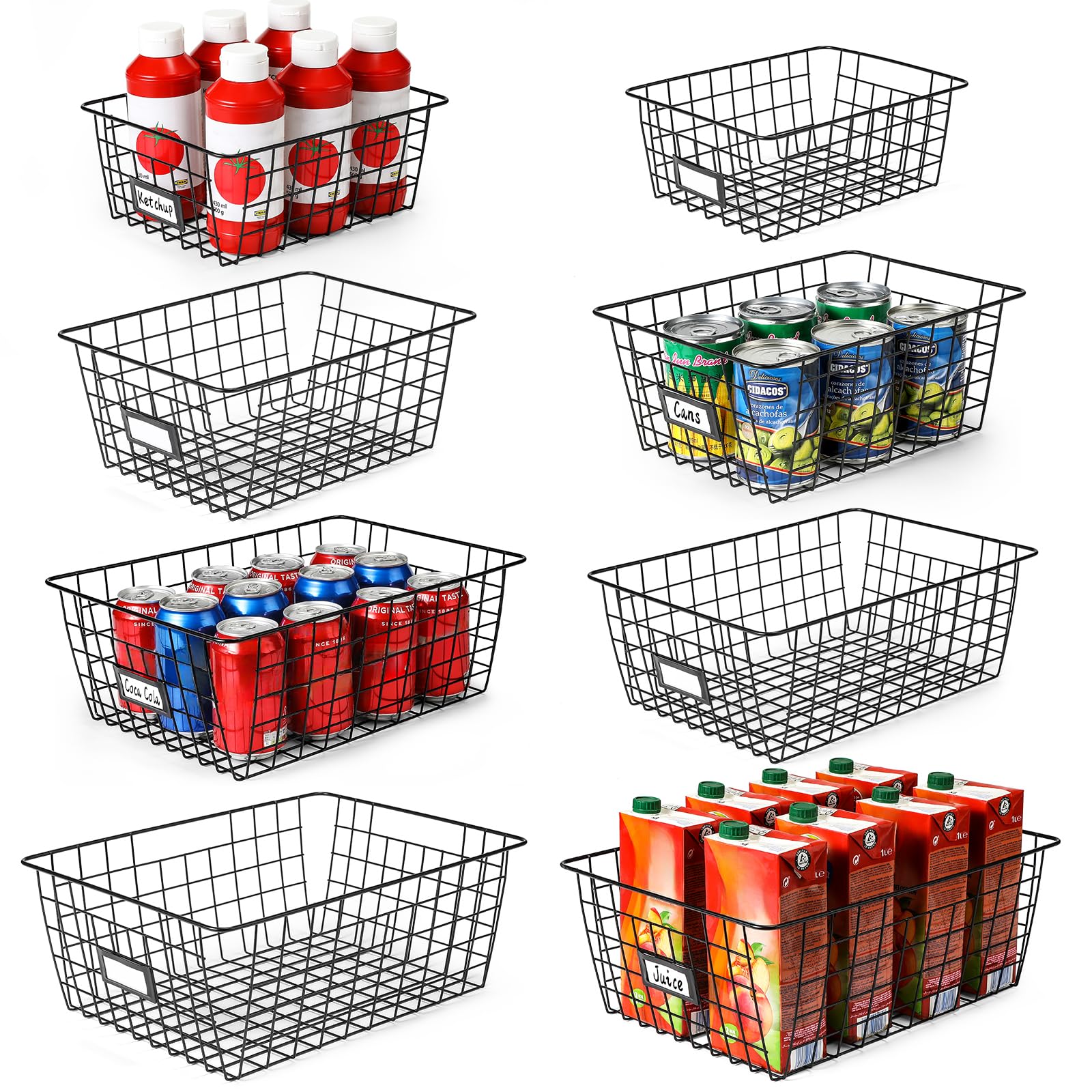 VITEVER label-ready baskets enable easy item naming and organization.