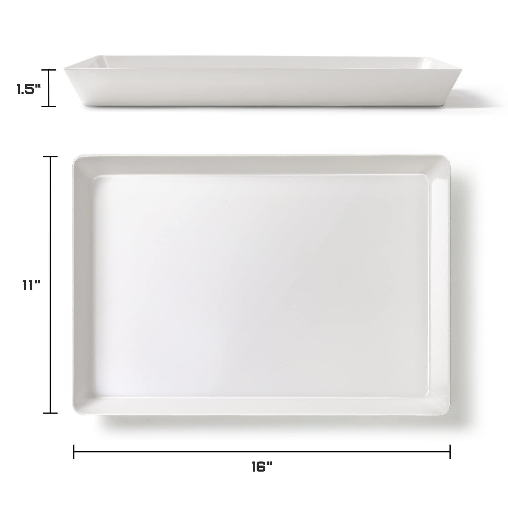 VITEVER large white plastic serving trays highlighted for durable kitchen use.
