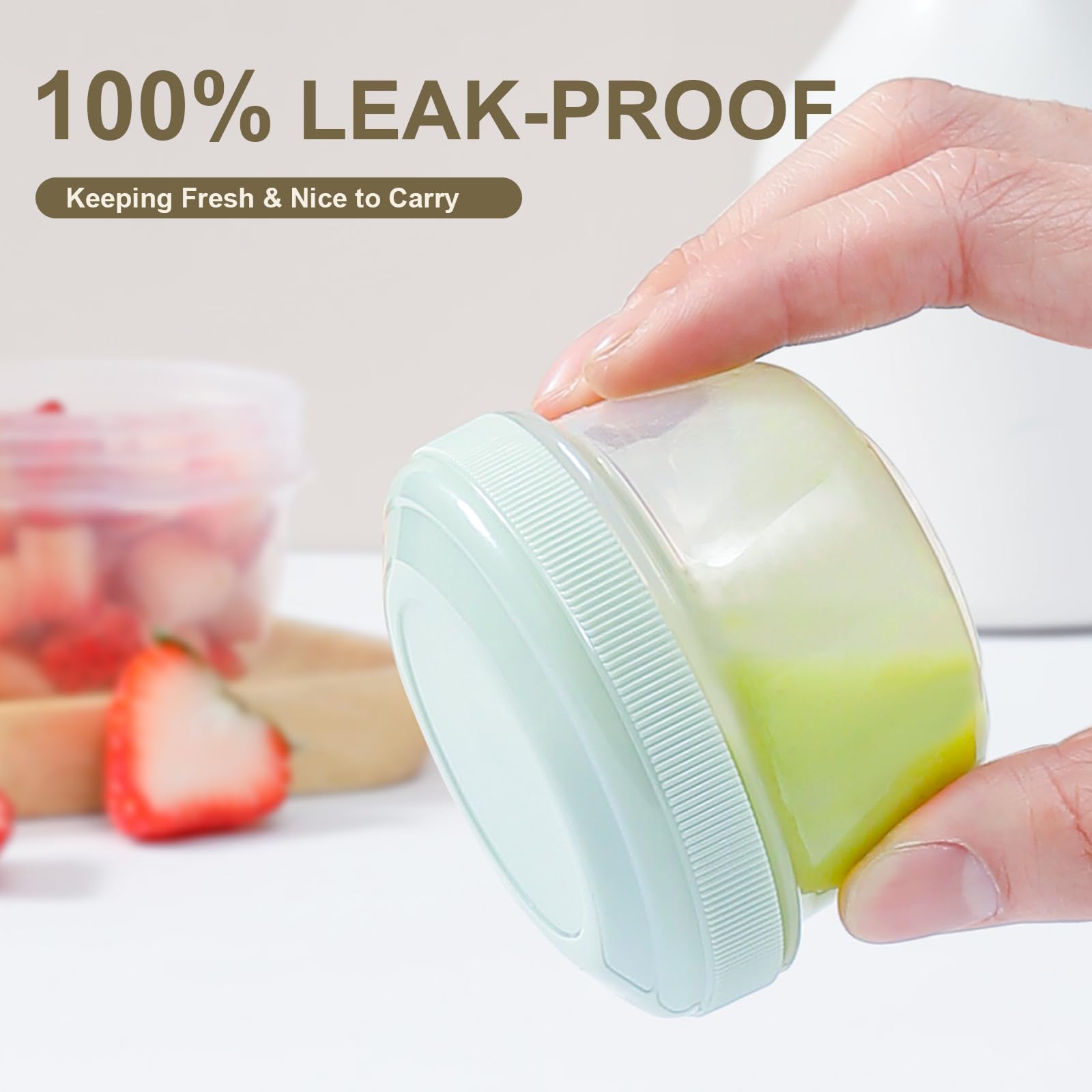 VITEVER salad dressing to-go jars keep flavors fresh and mess-free.