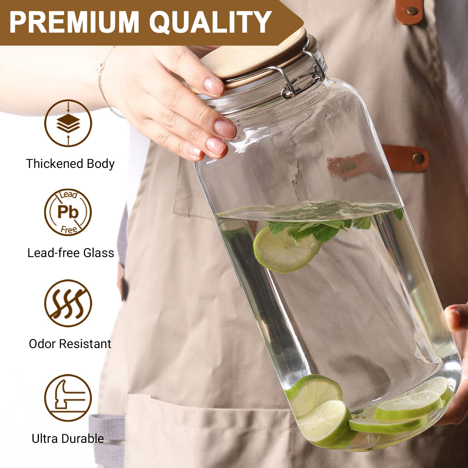 VITEVER square-body glass jar for efficient pantry organization and visibility.