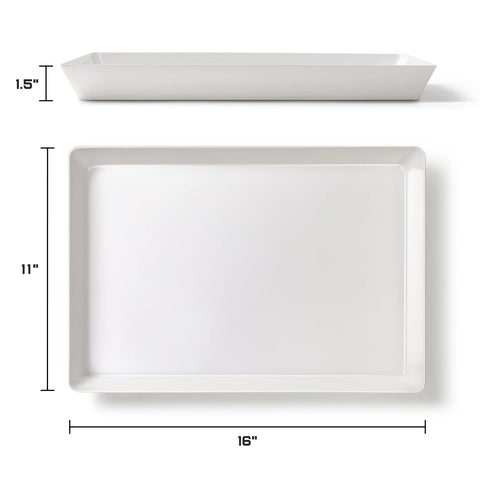 VITEVER stackable plastic trays simplify counter display while saving cabinet space.