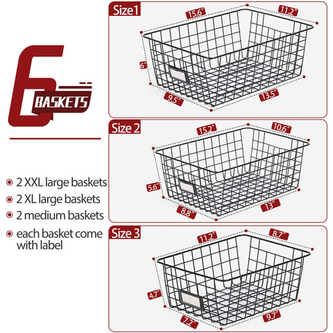 VITEVER XXLarge wire basket with generous capacity.
