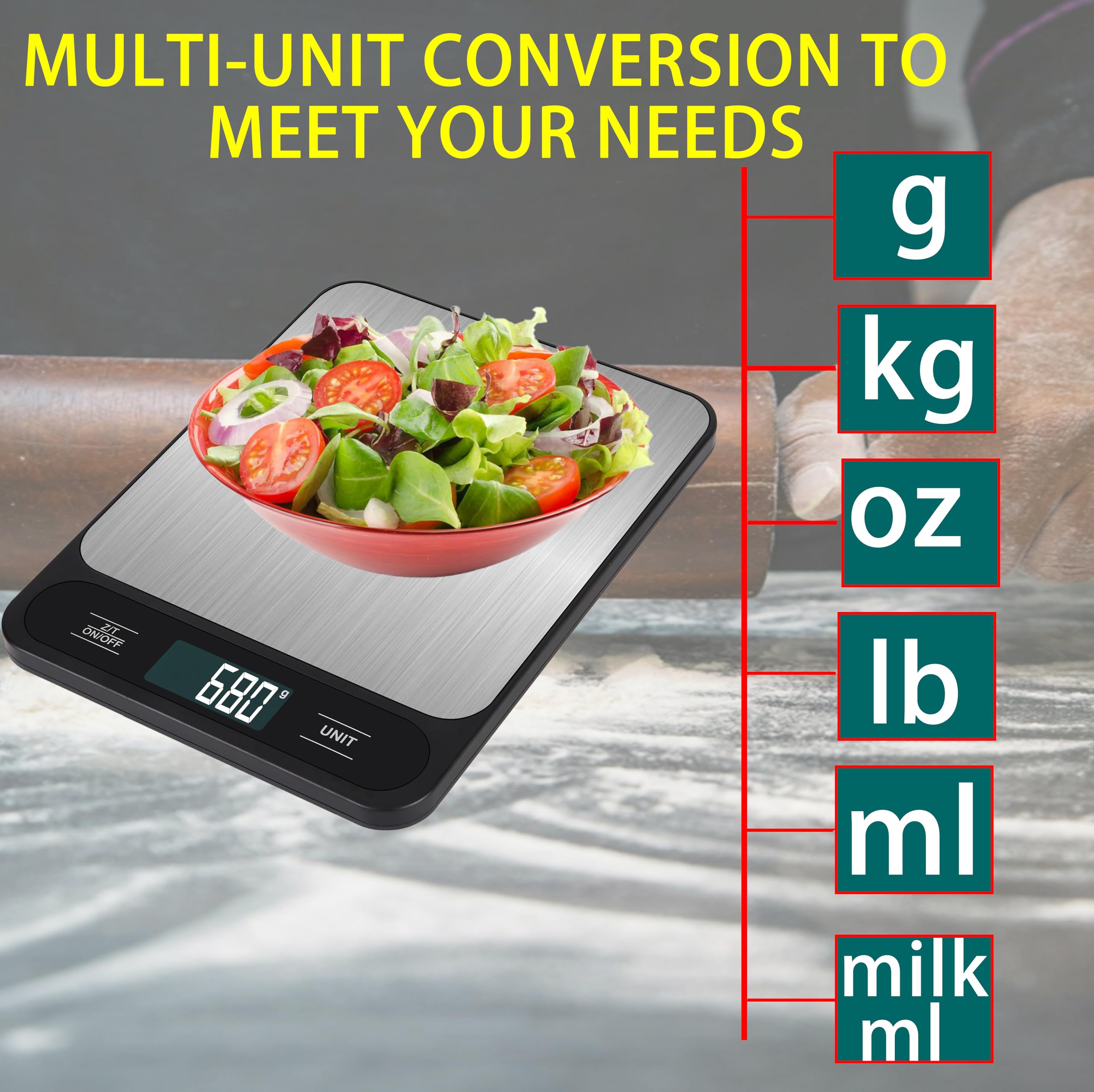 VITSOL display close-up highlighting tare function for accurate container readings