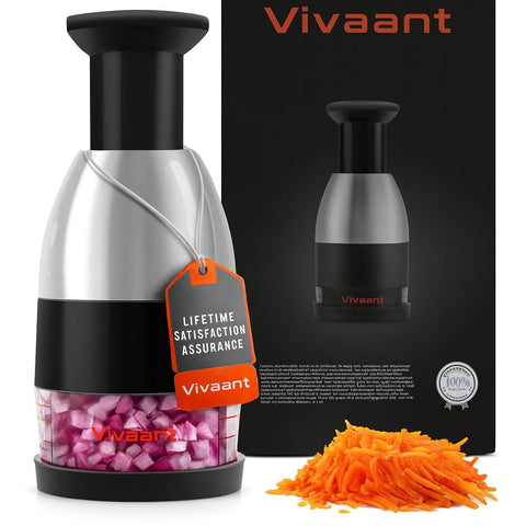 Vivaant Manual Hand Chopper top view shows compact design for small kitchens.