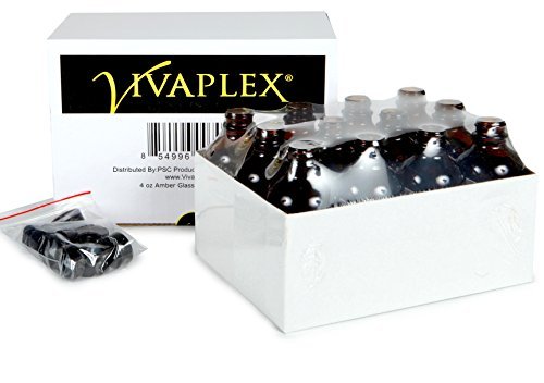 Vivaplex amber bottle pack 4 oz with lids, ideal for perfumes on the go