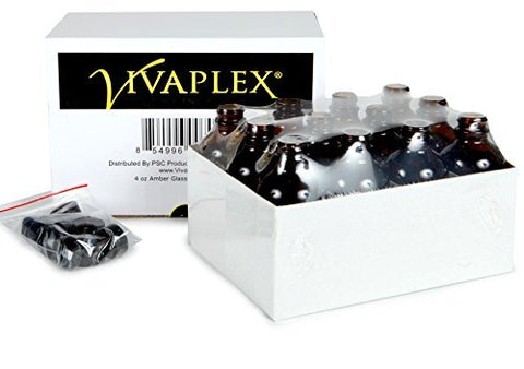 Vivaplex amber bottle pack 4 oz with lids, ideal for perfumes on the go