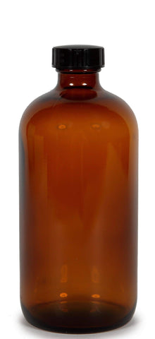 Vivaplex amber glass bottle demonstrates UV light protection for contents.