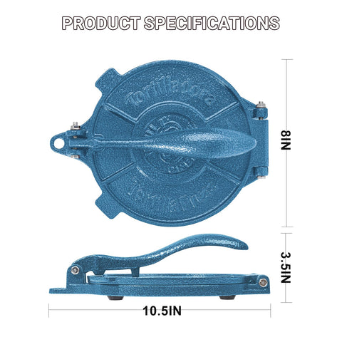 Vivicreate cast iron tortilla press with ergonomic handle for comfortable use