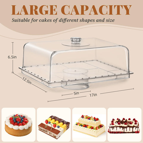 VIVIRBIEN acrylic dome cover close-up reveals crystal-clear lid for elegant dessert presentation.
