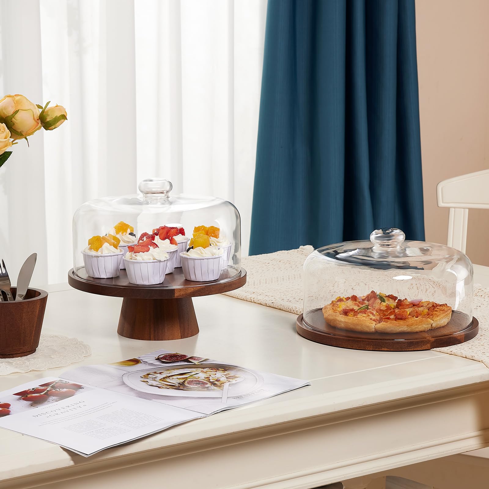 VIVIRBIEN dust protective dome keeps desserts fresh.