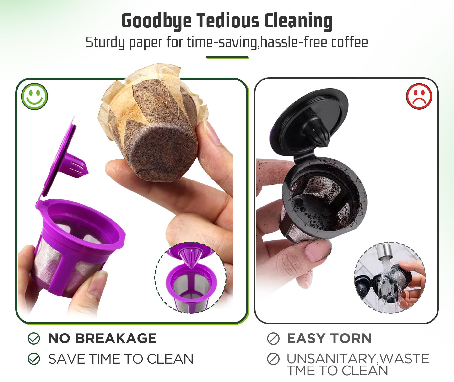 VIVI SKY Keurig-compatible filters fit 1.0 and 2.0 brewers for flexible pod options.