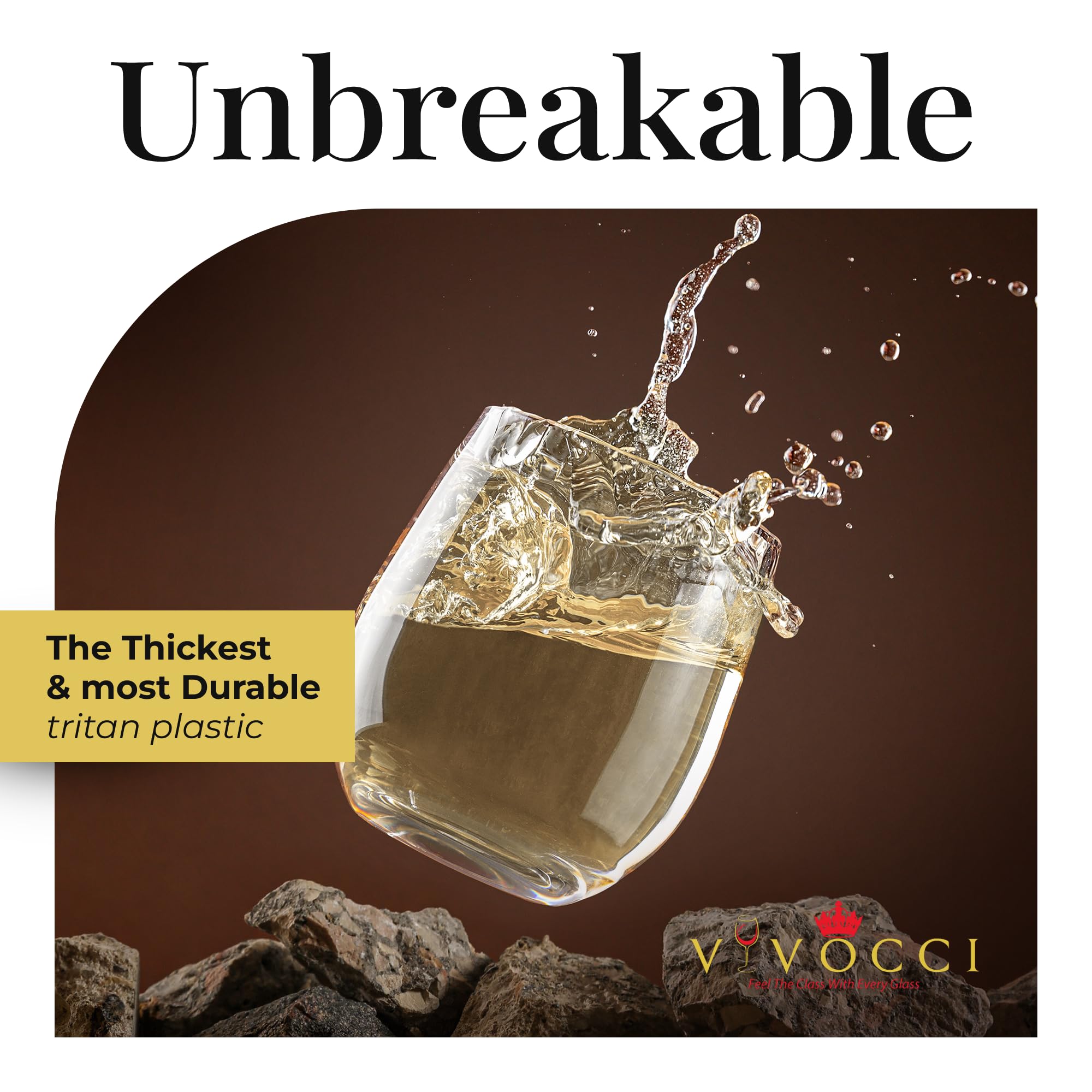 Vivocci dishwasher-safe Tritan wine glass ensures easy cleanup after family meals.