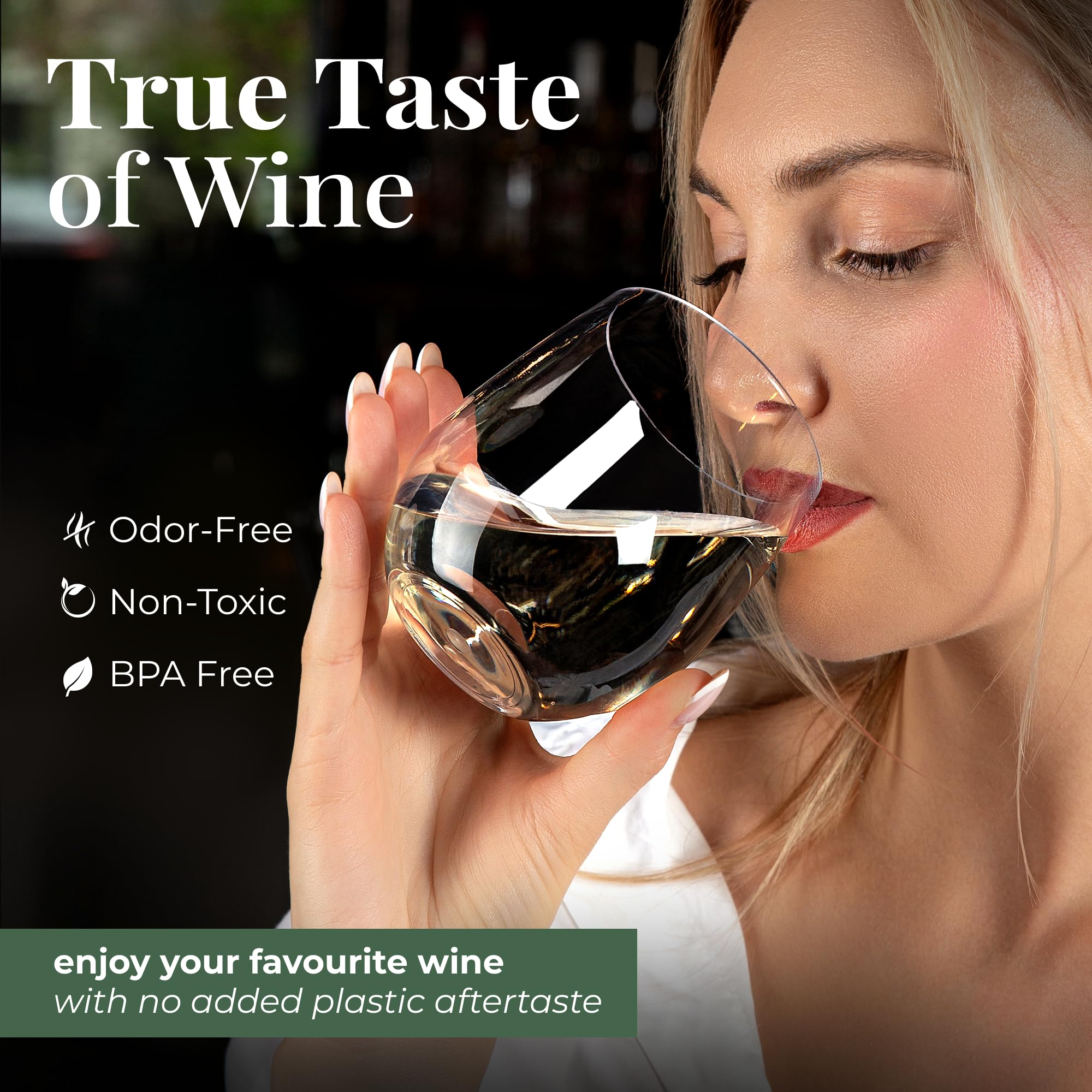 Vivocci outdoor-ready stemless glass ideal for patios, pools, and picnics.