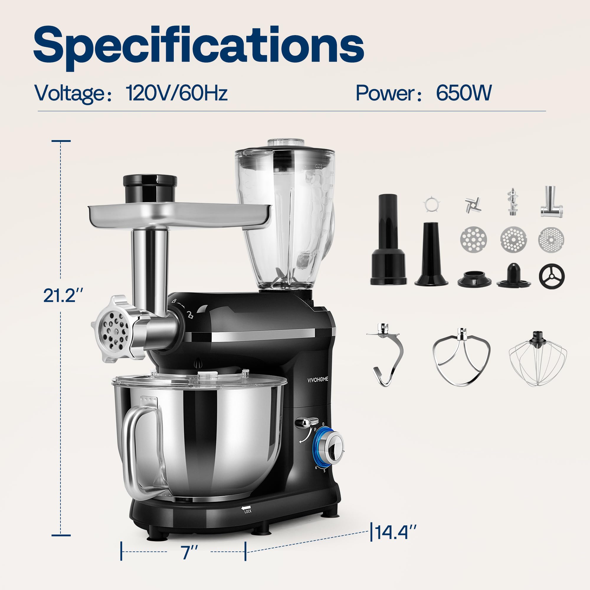 VIVOHOME splash guard keeps countertops clean during busy mixing.