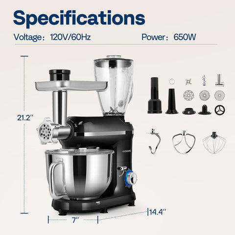 VIVOHOME splash guard keeps countertops clean during busy mixing.