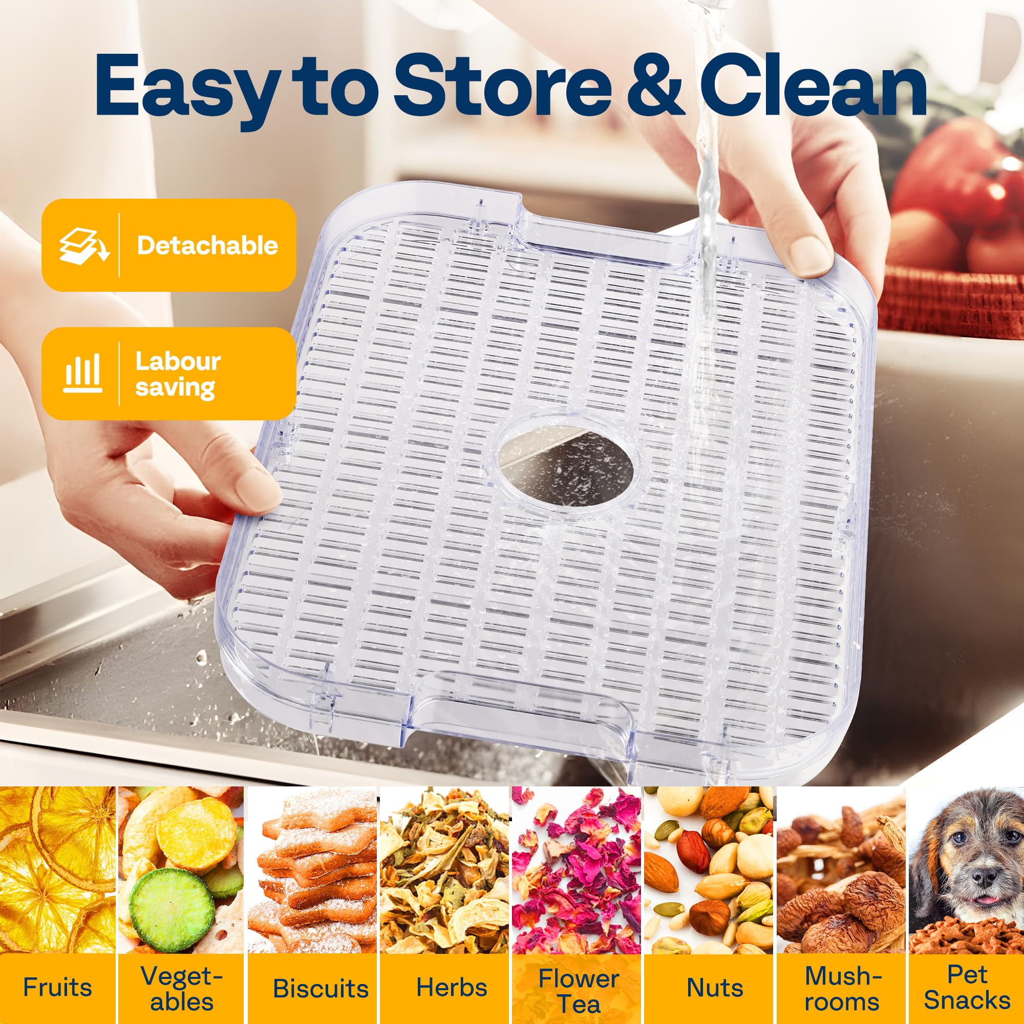 VIVOHOME dishwasher-safe trays simplify cleanup after batch drying