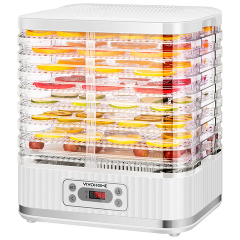 VIVOHOME electric 8-tray dehydrator front view for efficient batch drying